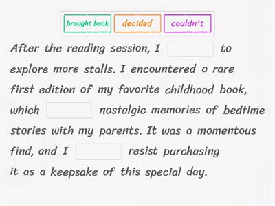 B2. Narrative Tenses: In Context (A Memorable Day at the Book Fair)