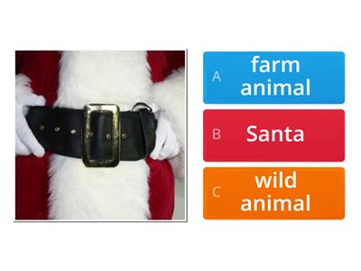 Farm animal, Wild Animal or Santa?