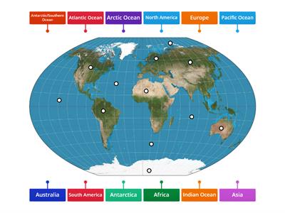 Oceans and Continents of the World