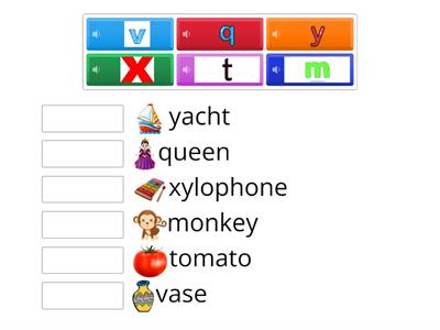 review words start from consonant: t, m, v, q ,x, y, 