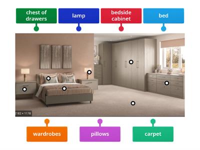 Label the bedroom furniture