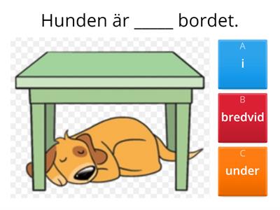 Prepositioner 2: Svenska i, på, bredvid, framför, bakom 