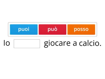 Inserisci la forma giusta del verbo potere