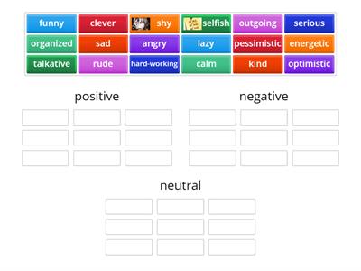 positive/negative traits