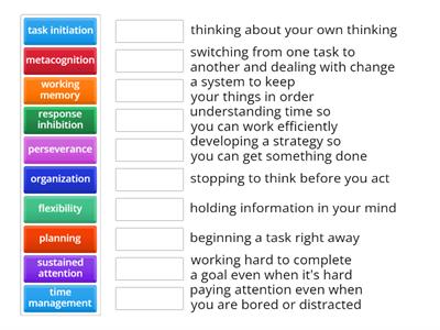 Executive Skills Vocabulary