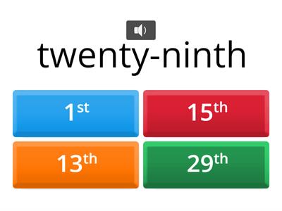 Ordinal numbers (1-30)