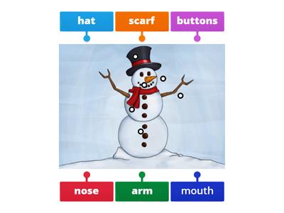 Label the Snowman Kindergarten