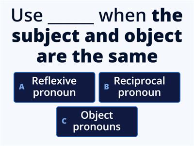 B1.4 Reflexive, object and reciprocal pronouns