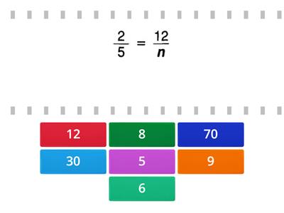 Match the number to make the proportion TRUE