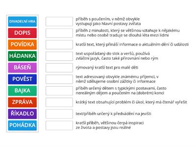 TEORIE LITERATURY- ÚTVARY A ŽÁNRY