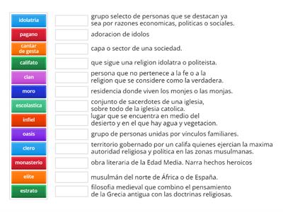 LA EDAD MEDIA - VOCABULARIO