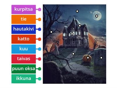 Yhdistä sana kuvaan KUMMITUSTALO, Halloween