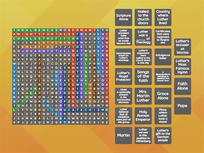 Martin Luther Word Search