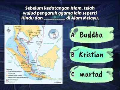 Kuiz Unit 2 Agama Islam di Malaysia, Tajuk 6 Warisan Negara Kita, Sejarah Tahun 5