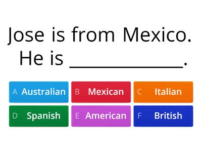 Nationalities === Countries