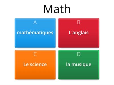 school subjects in french
