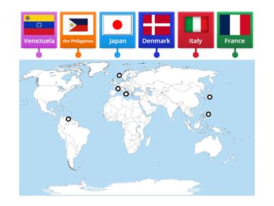 Countries on the map