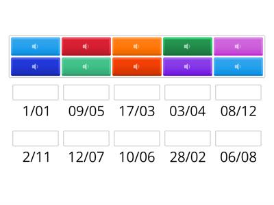  Dates Listen and match