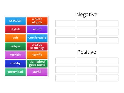 Expressions of negative and positive descriptions