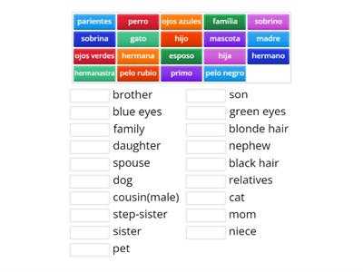 Practica de  Asi se Dice Chapter 2 vocab 1