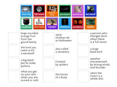 Halloween vocabulary from the Escape Game 1ere & Term