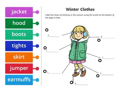 Winter clother labelling activity