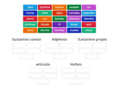 articulos, adjetivos y sustantivos 