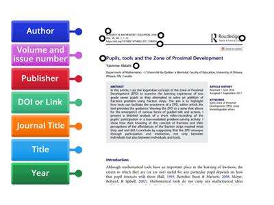 Referencing: Parts of a journal article