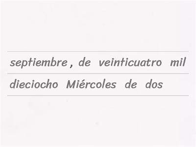 Fecha -semana del 16 al 22 de septiembre de 2024 