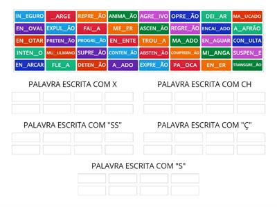 ORTOGRAFIA DE 40 PALAVRAS COM X, CH, SS, Ç, S
