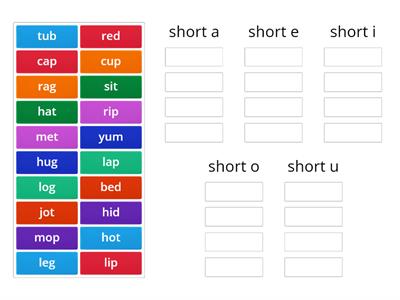 1.3 short vowel sort
