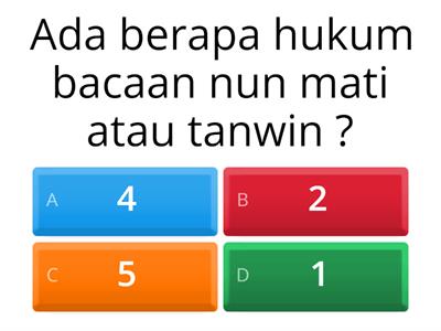 Quiz Hukum Bacaan Nun Mati atau Tanwin