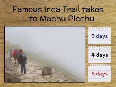 Machu Picchu Quiz (based on Expedia video)