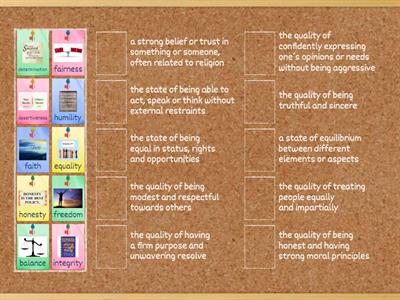 HUMAN VALUES- VOCABULARY (ACTIVITY 1B)