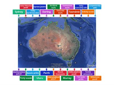 Slepá mapa Austrálie