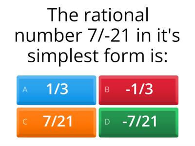 Quiz on Rationl nos. 