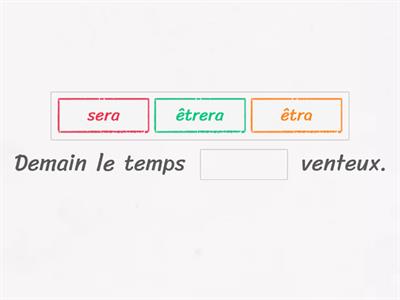 le futur simple 7 (cas spéciaux), choisis la conjugaison adéquate.