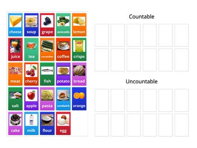 Countable & Uncountable Food 