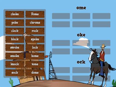 review word family oke, ome, ock