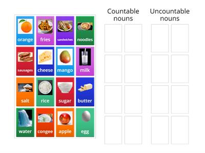 Countable and uncountable food