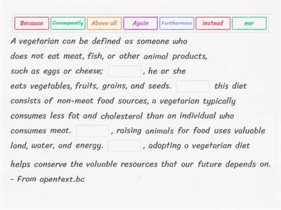 Transitional Words/Phrases Practice