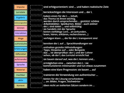 Was macht gute Übungen aus? - Eine Zuordnungsübung