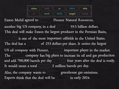 Exxon buys Pioneer – level 2