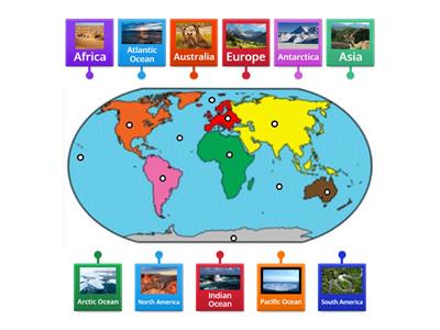 Continents and Oceans Labeling Quiz
