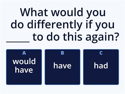 Conditionals 0, 1st, 2nd, 3rd