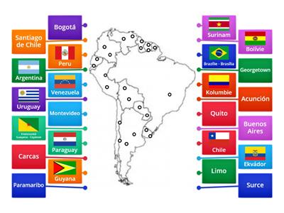 Jižní Amerika - státy+hlavní města
