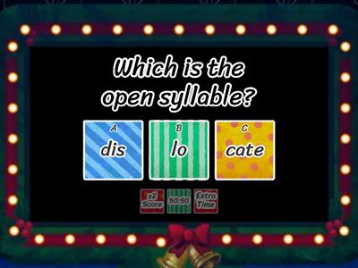 Open Syllable Quiz Show (Wilson 5.4)