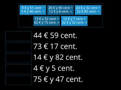 Resuelve las siguientes operaciones con euros - CST León 5º EP.
