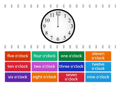 Telling the time - o'clock (TEST: AB)