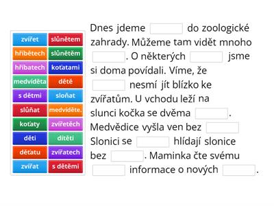 Deklinace dítě, zvíře